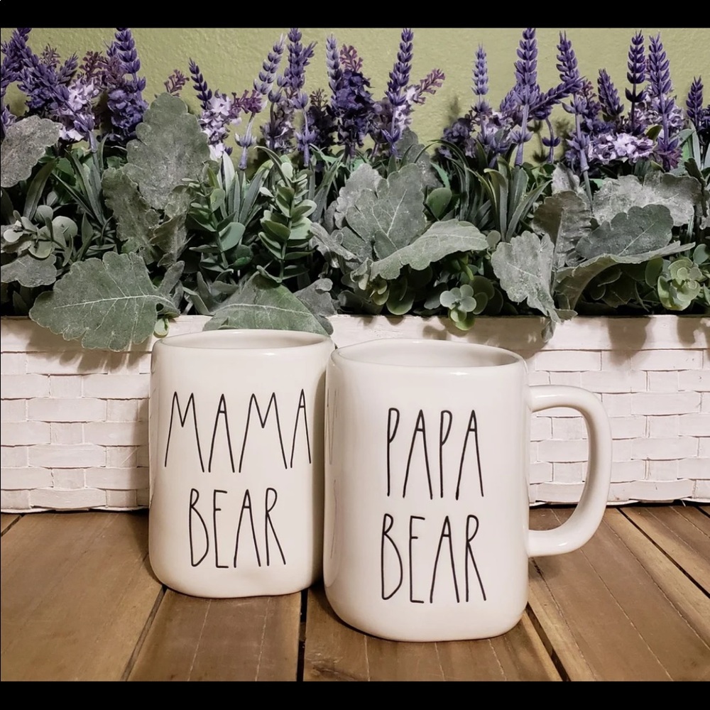 Rae Dunn Mama Bear and Papa Bear Mug Set